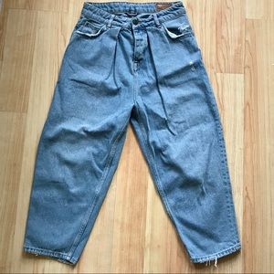 ASOS men's 28w pleated tapered cropped jeans!